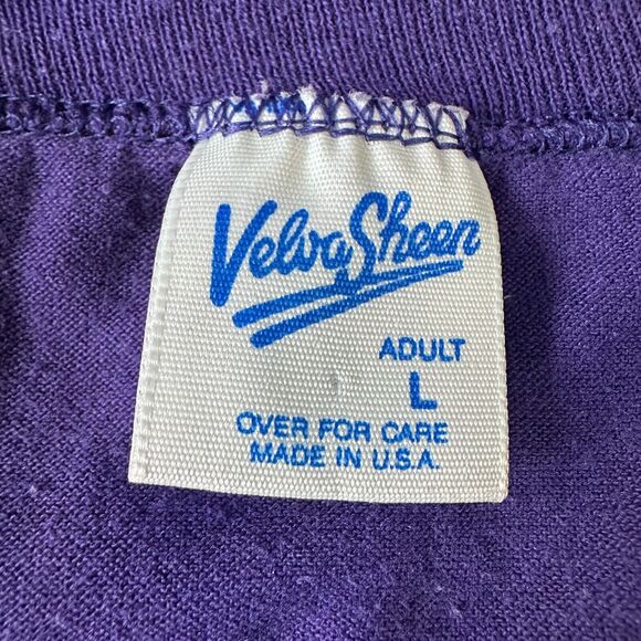 Vintage Velva Sheen Disney Mickey Lahaska T-Shirt Men’s Large Purple 80s USA Tee - Picture 6 of 12